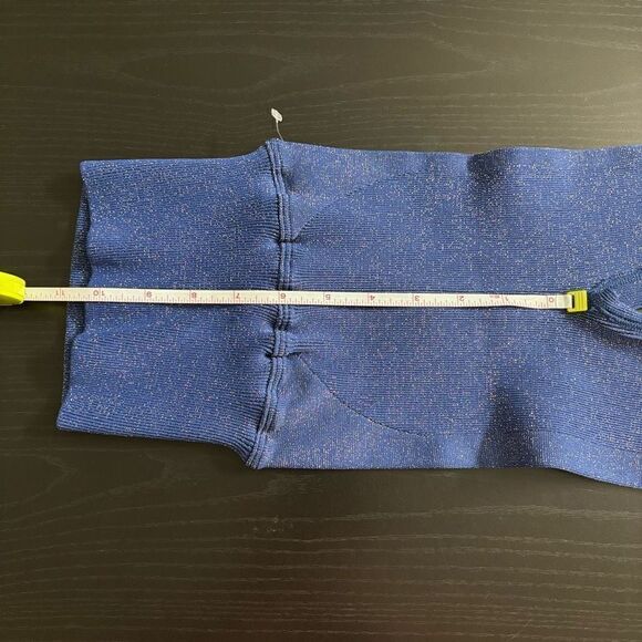 Free people happiness runs biker shorts blue indigo lurex M / L NEW - Picture 9 of 16